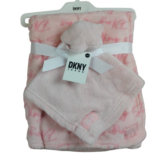 Dkny Bedding Dkny Jeans Pink Fleece Blanket Star Security Lovey Set Baby Infant Girls Nwt Htf Poshmark